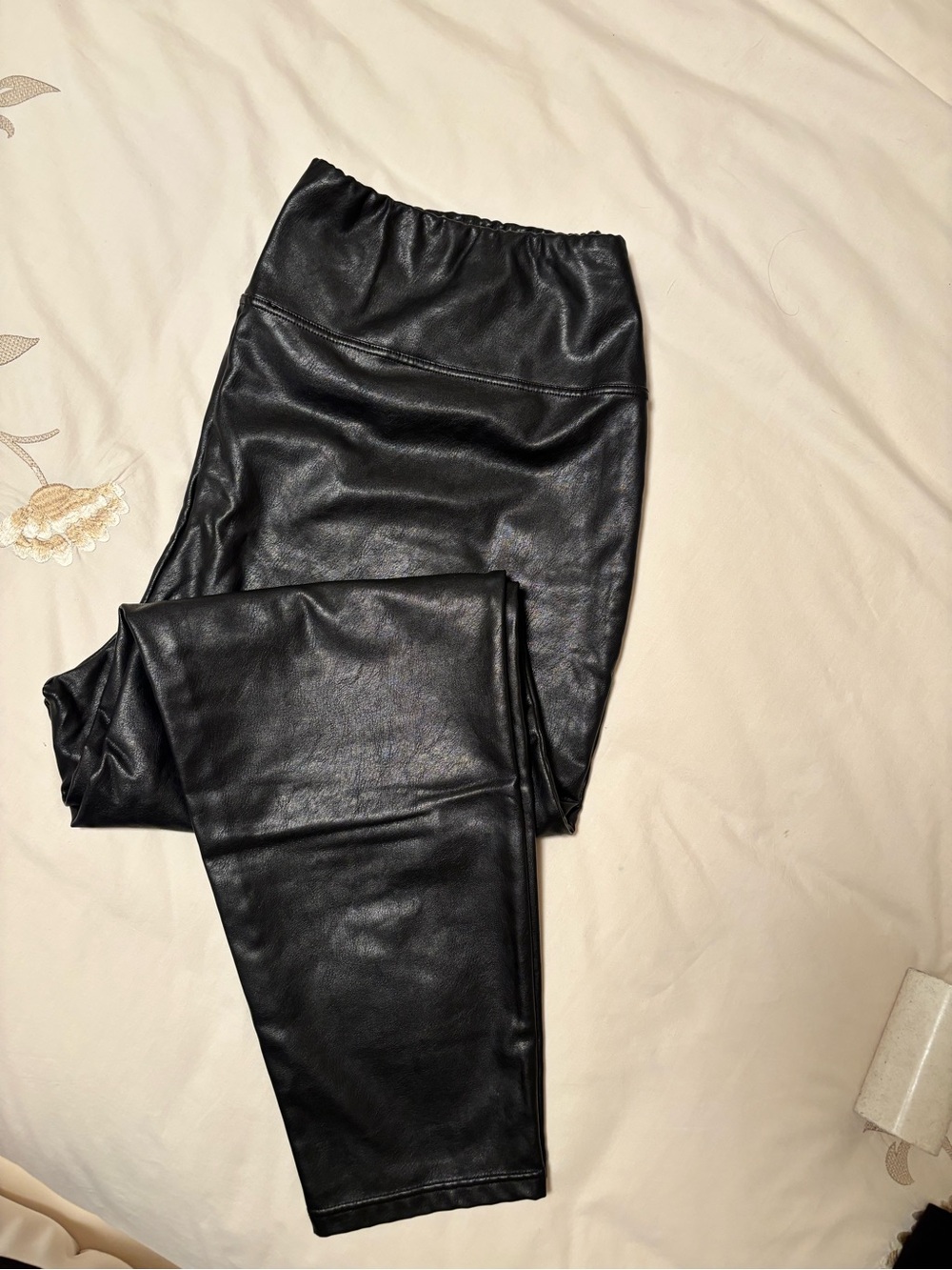 Dex Black Faux Leather Leggings with High Waist